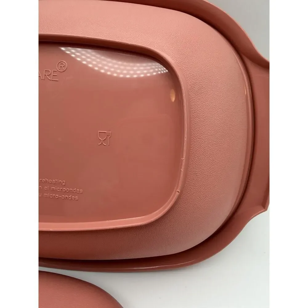 Tupperware Vintage Microwave Food Steamer 6 Cups Dusty Rose Pink 3 Piece 1273-5
